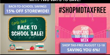 Aug. 12-18: Storewide Sale + Tax Free Week = 21% Off!