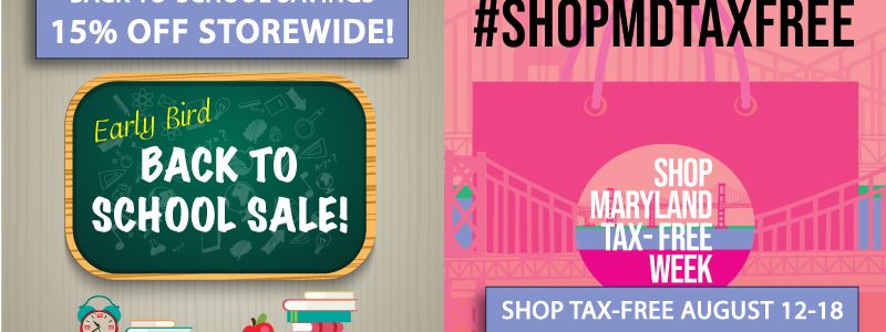 Aug. 12-18: Storewide Sale + Tax Free Week = 21% Off!